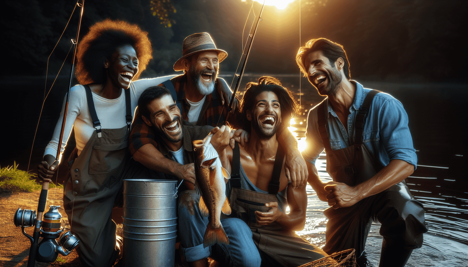 Anglers celebrating their catch at a tournament